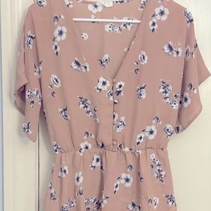 Pale Mauve Floral Print Blouse